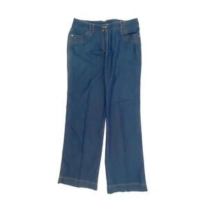 Larry Levine Relaxed Fit Straight Leg Women's size‎ 8 Dark Blue Denim jeans